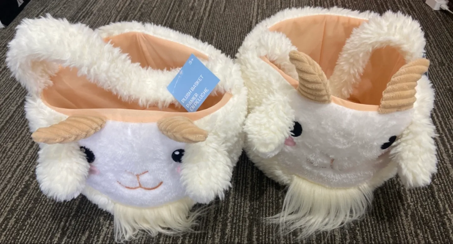 Adorable Plush Goat Baskets - Set of Two thumbnail