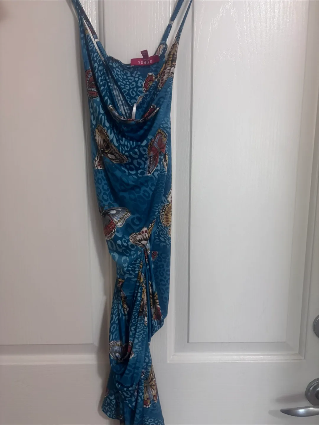 Guess blue butterfly print dress image indicator(4)