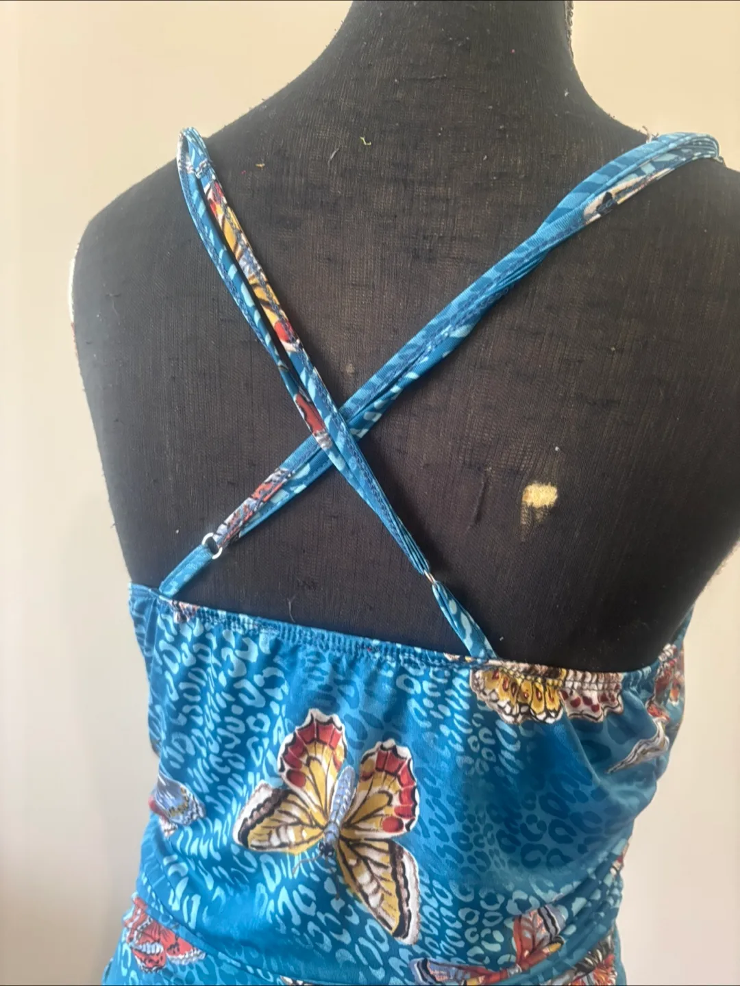 Guess blue butterfly print dress image indicator(2)