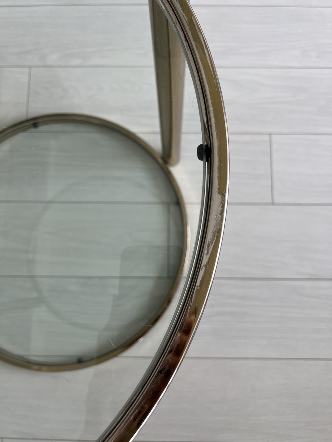 Mid-Century Glass and Brass Side Table - photo 4