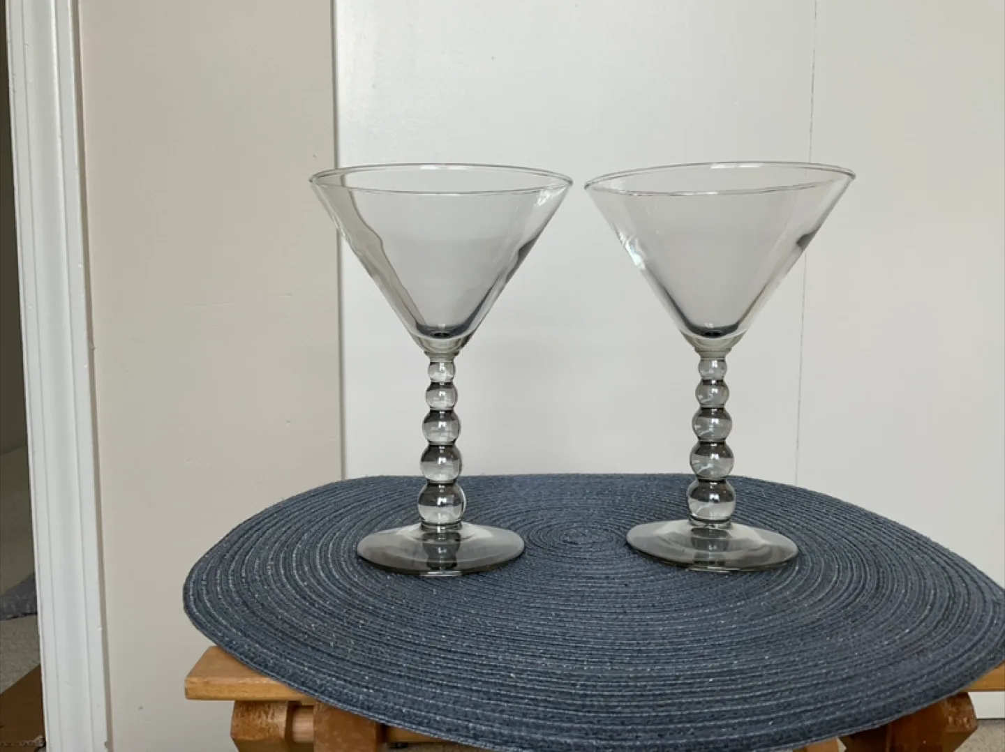One pair of martini glasses plus 2 odd martini glasses thumbnail