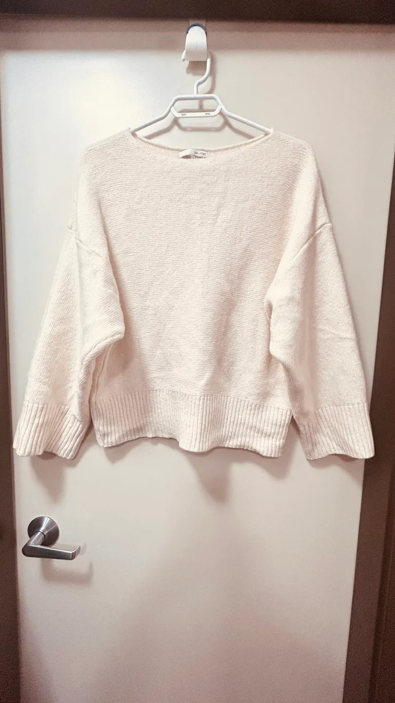 Oak + Fort Cream-Colored Knit Sweater image indicator(2)