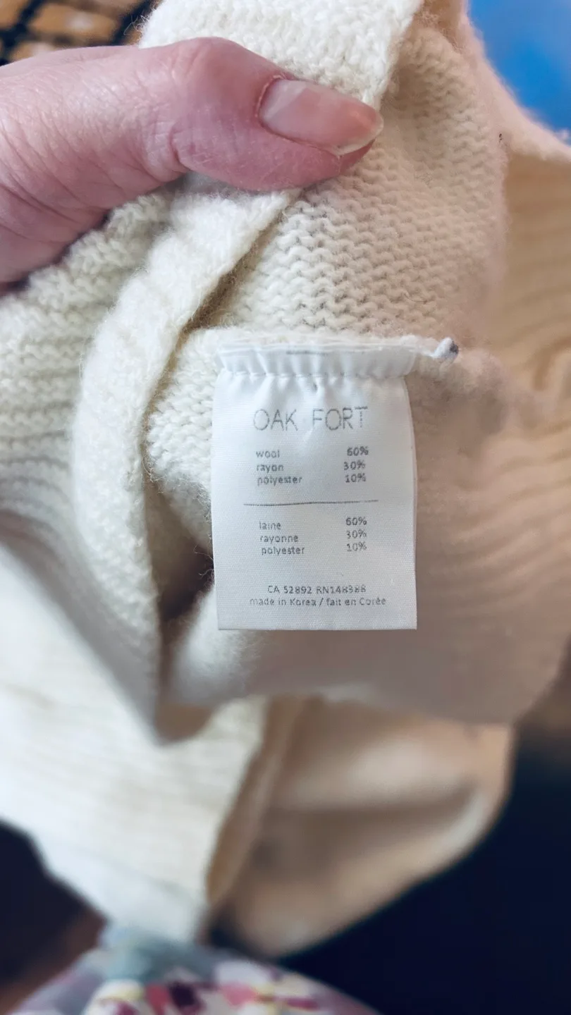 Oak + Fort Cream-Colored Knit Sweater image indicator(6)