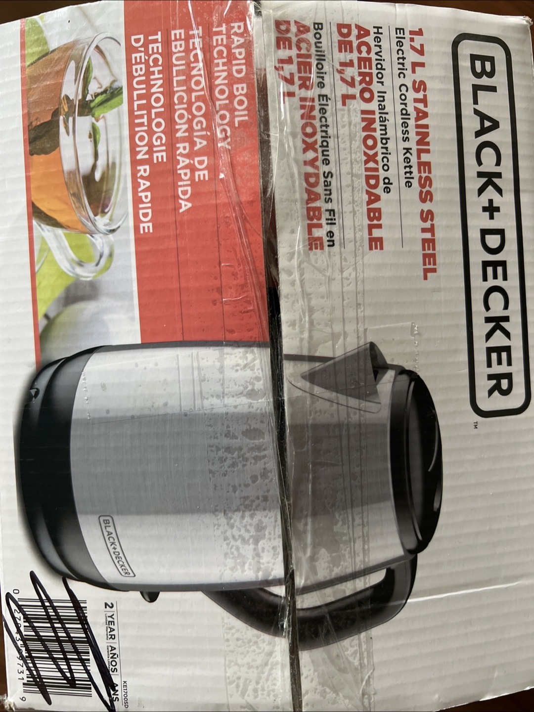 Black+Decker 1.7L Stainless Steel Electric Cordless Kettle - photo 3