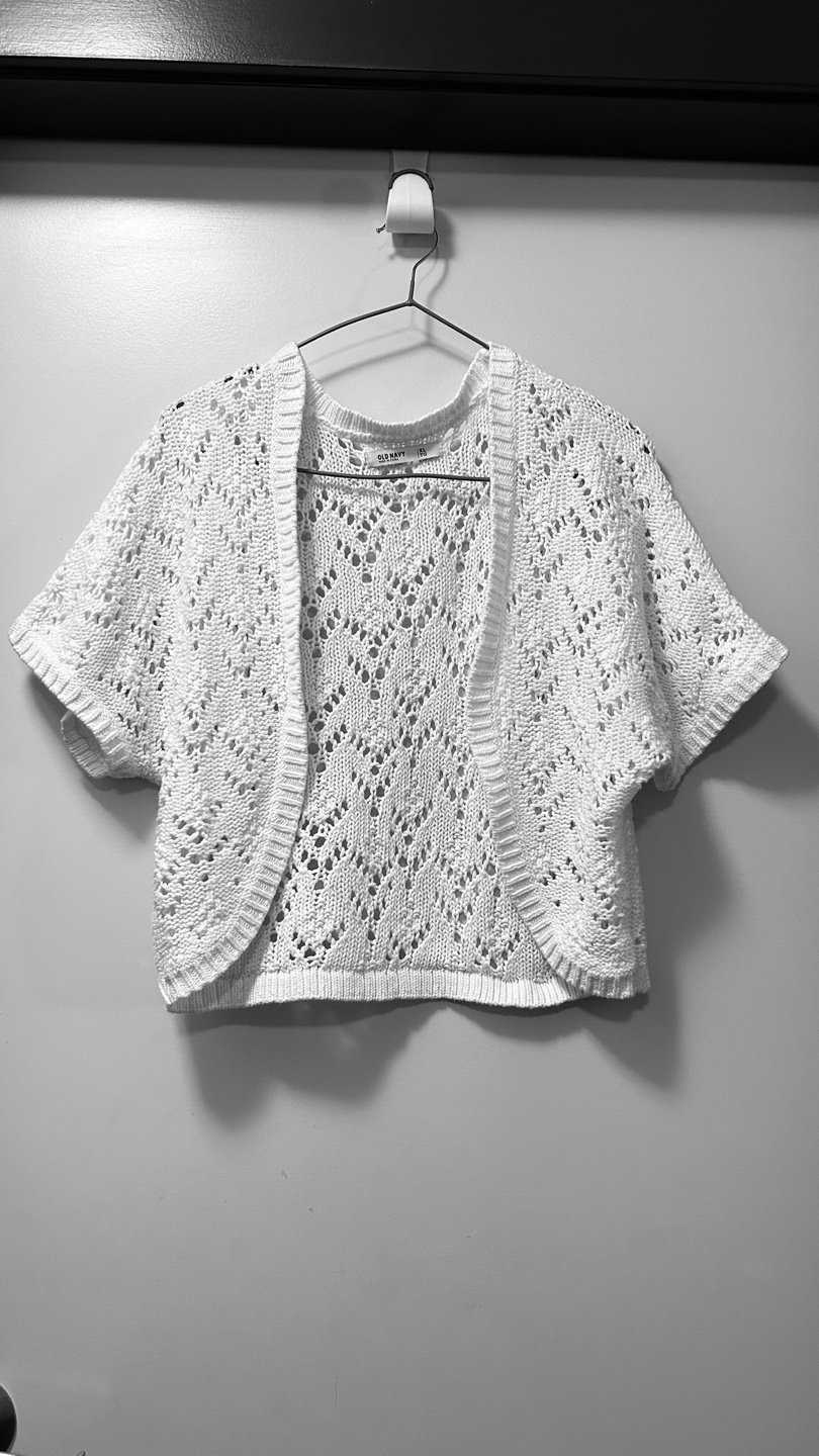Old Navy White Crochet Cardigan - Size XL