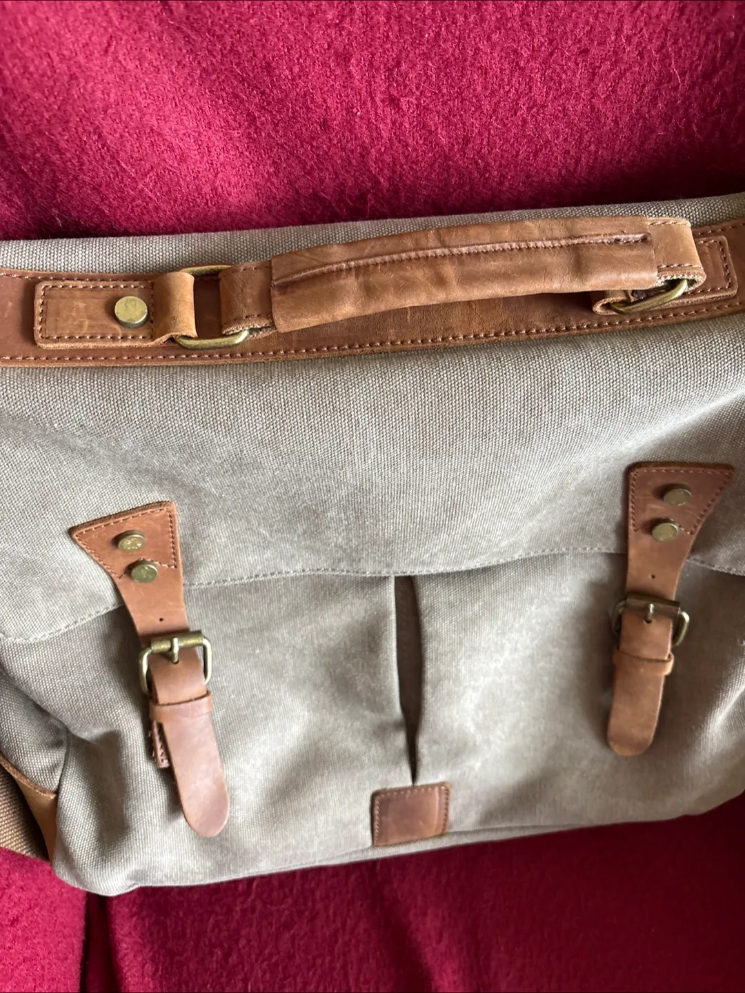 Vintage-Style Canvas Messenger Bag image indicator(5)