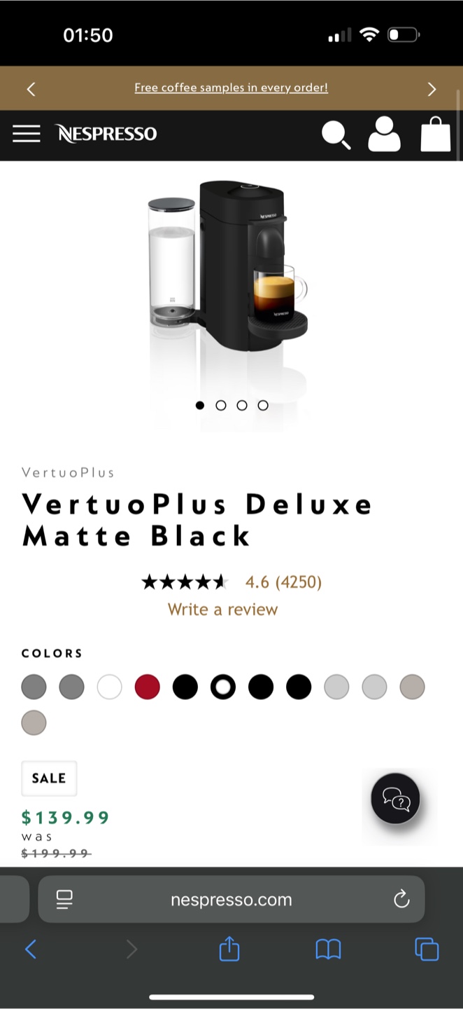Nespresso VertuoPlus Deluxe Matte Black Coffee Machine - photo 4