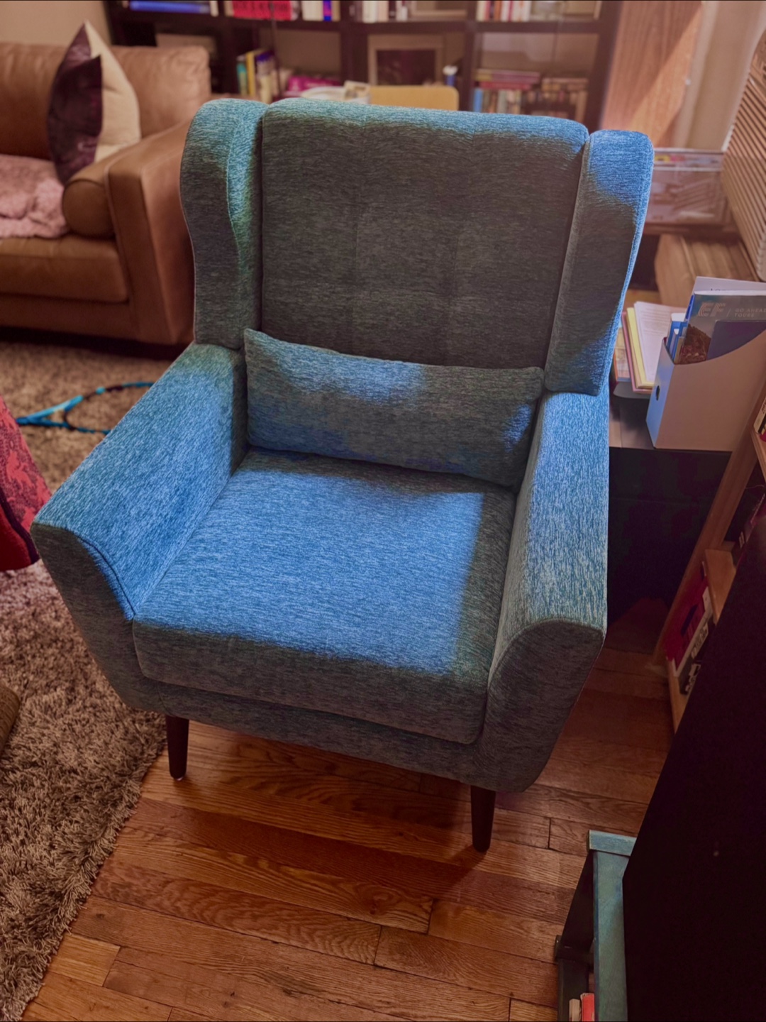 Teal Wingback Accent Chair - photo 2