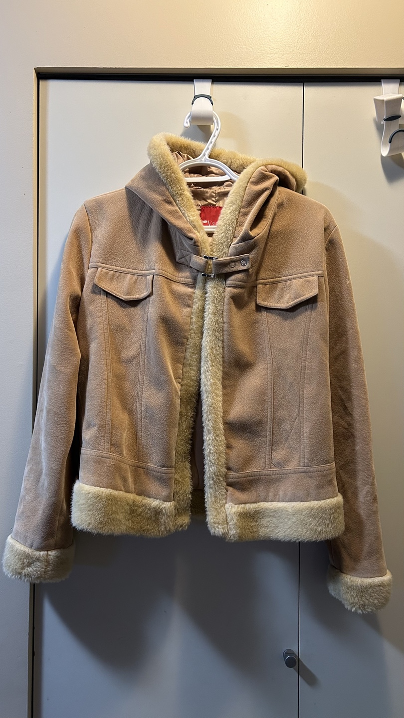 Vast Collection Faux Fur Trim Hooded Jacket
