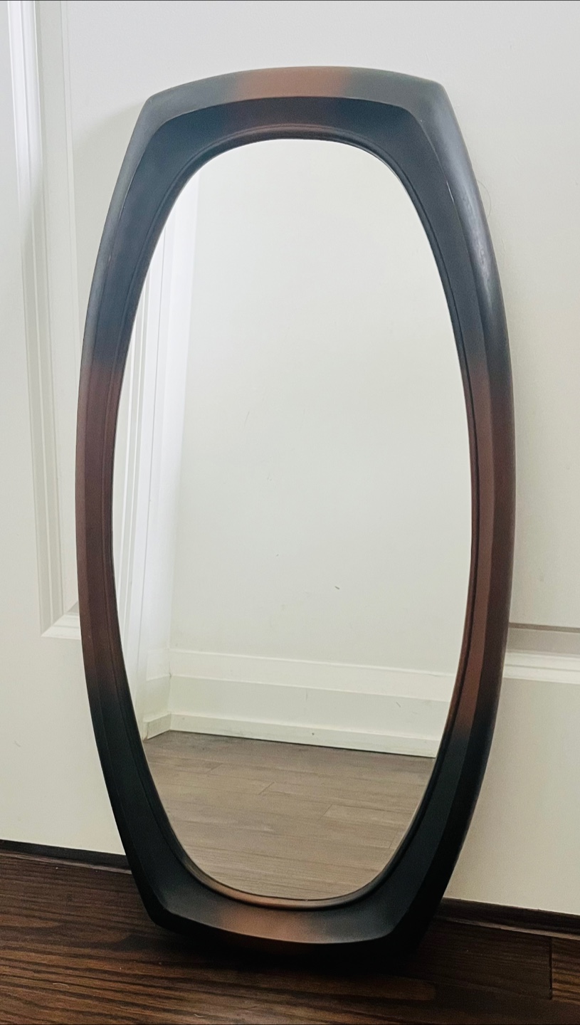 Mirror-Vintage 1960s Syrocco Mid Century Modern Oval Mirror - photo 2