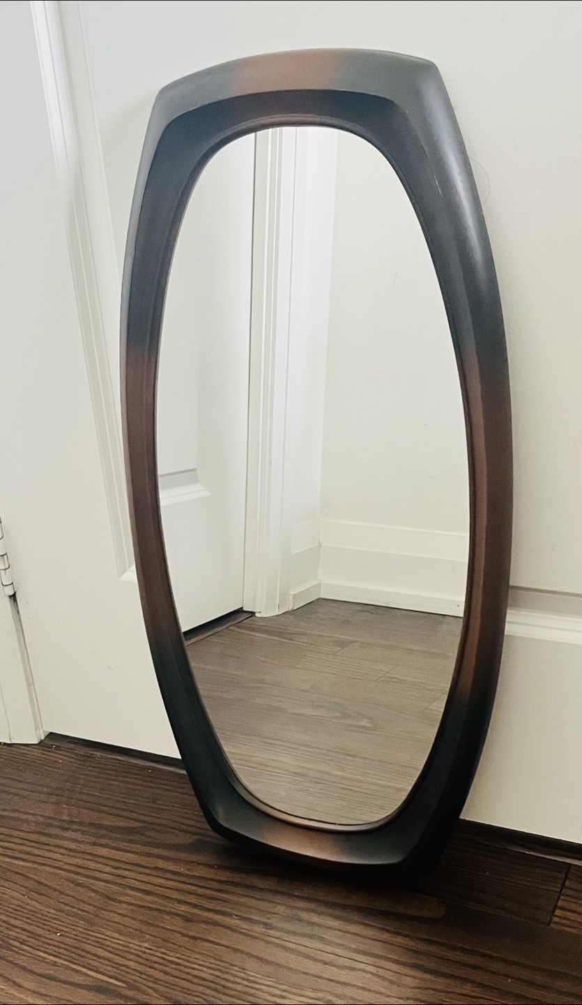 Mirror-Vintage 1960s Syrocco Mid Century Modern Oval Mirror