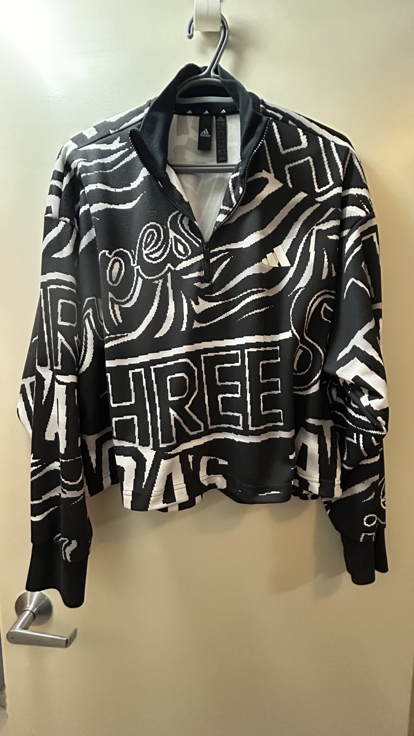 Adidas Women's Size Large Black and White Cropped