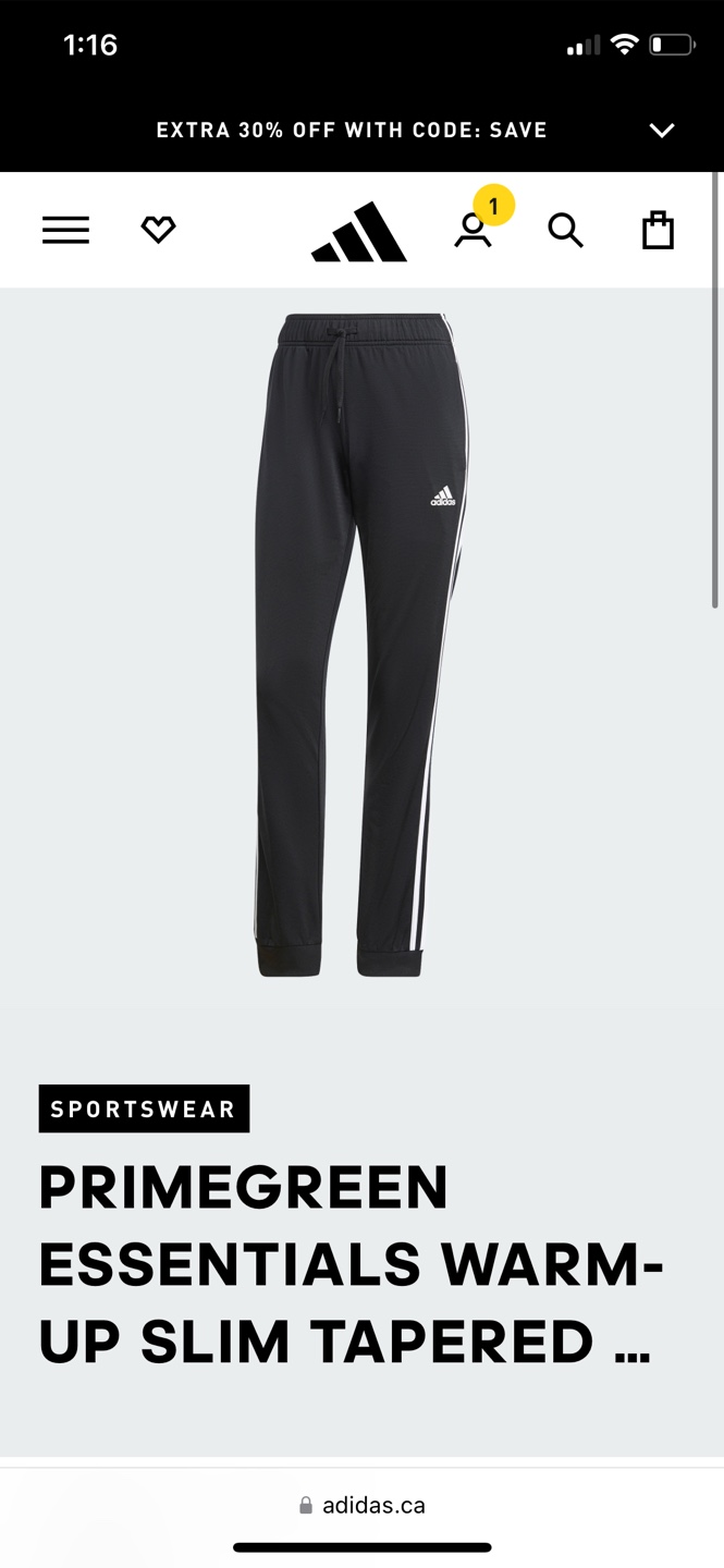 Adidas Primegreen Essentials Warm-Up Slim Tapered Pants