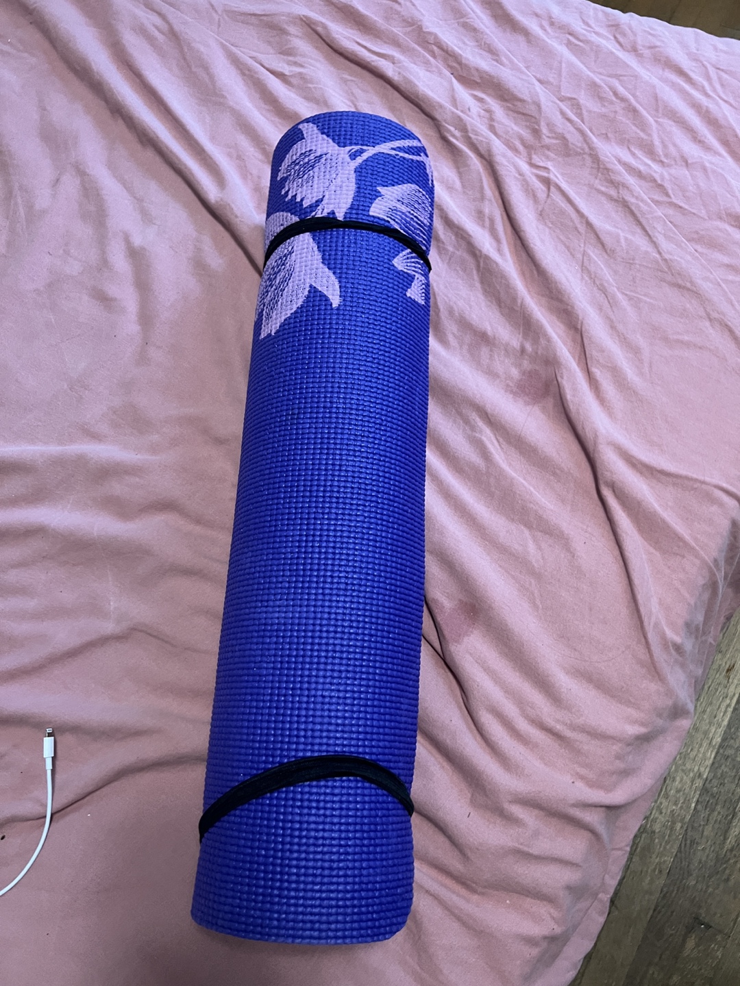 Yoga Mat - Purple with Floral Design
