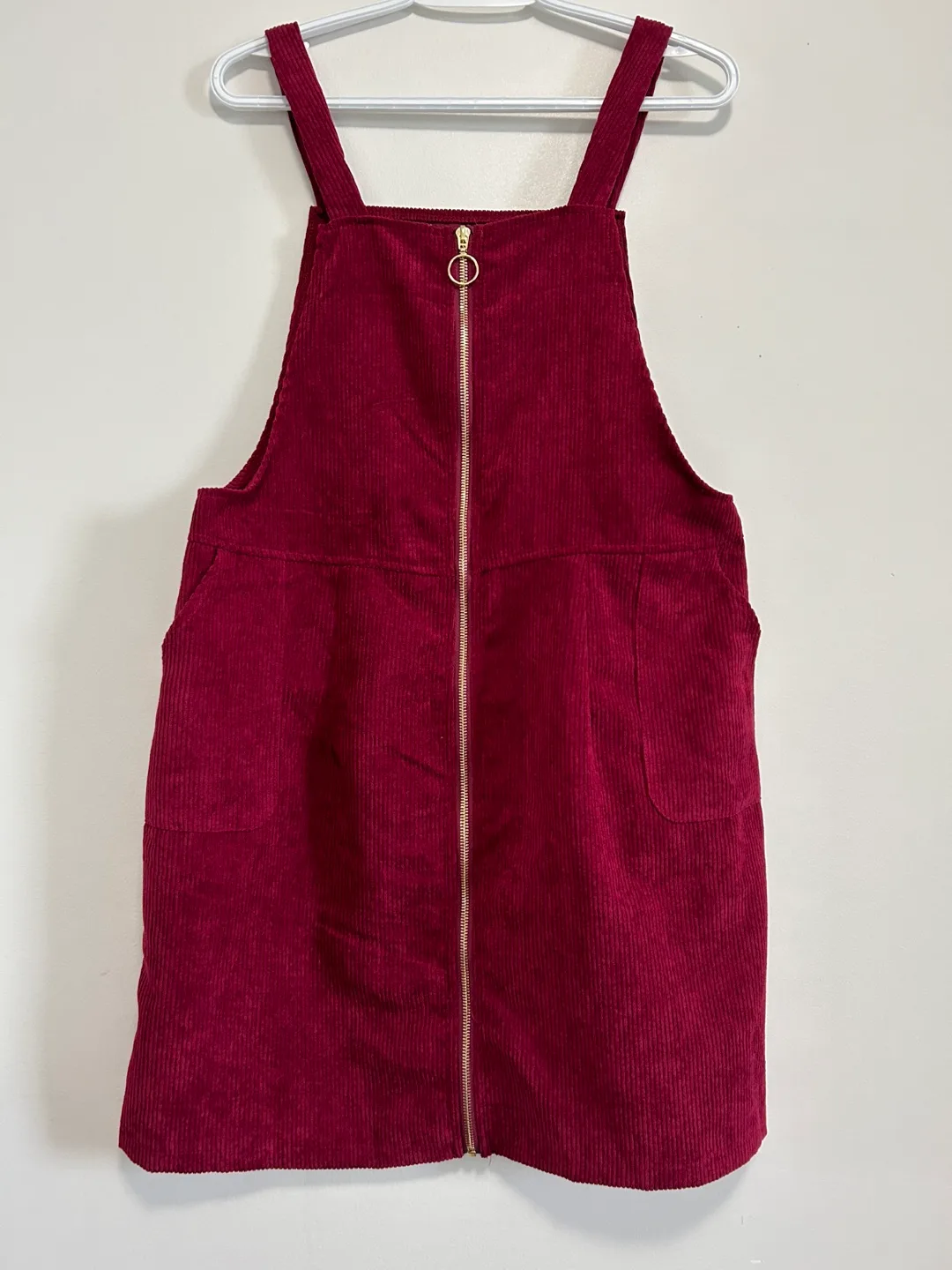 Shein Burgundy Corduroy Jumper Dress thumbnail