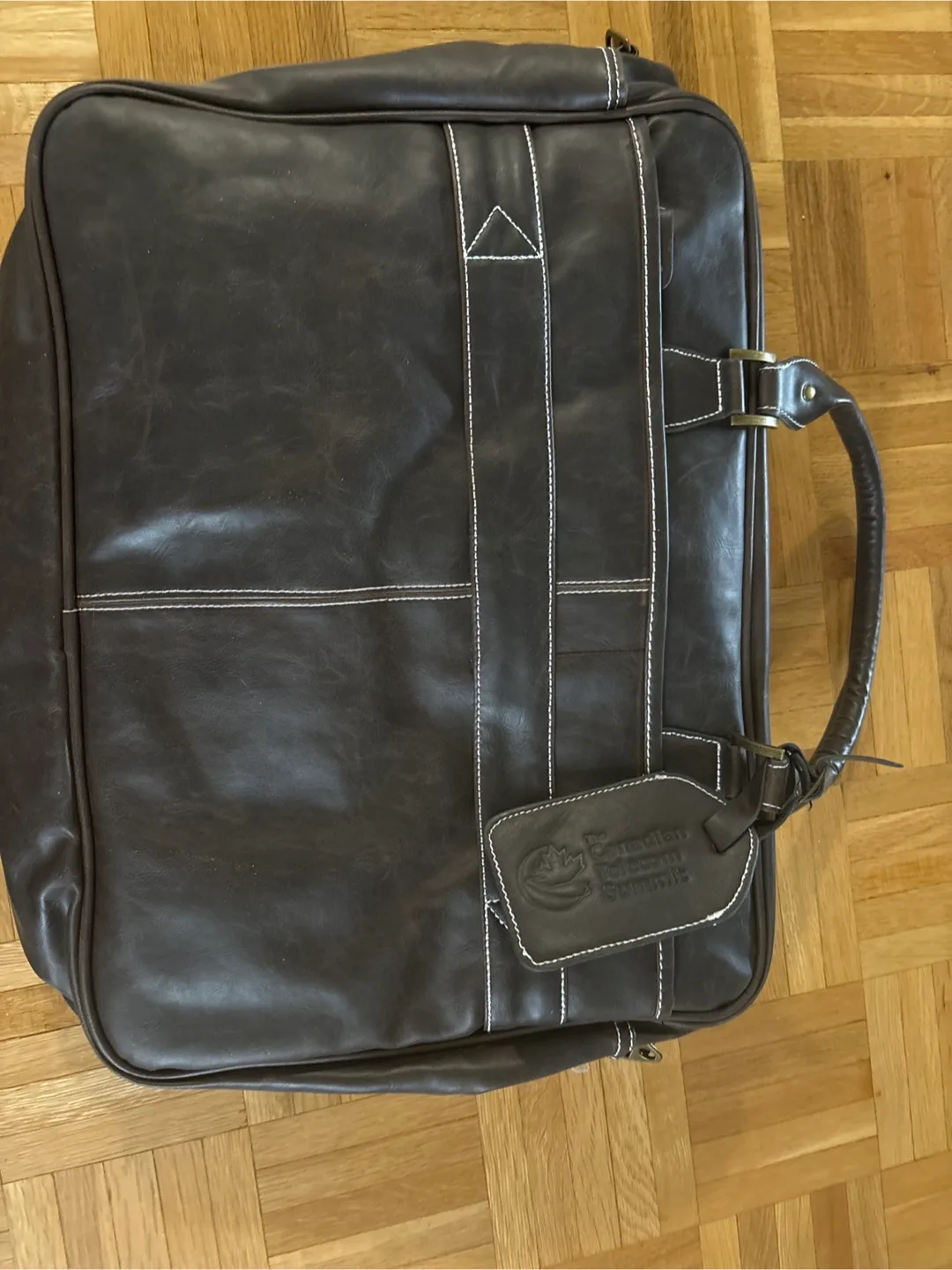Brown Leather-look Laptop/Work Bag image indicator(2)