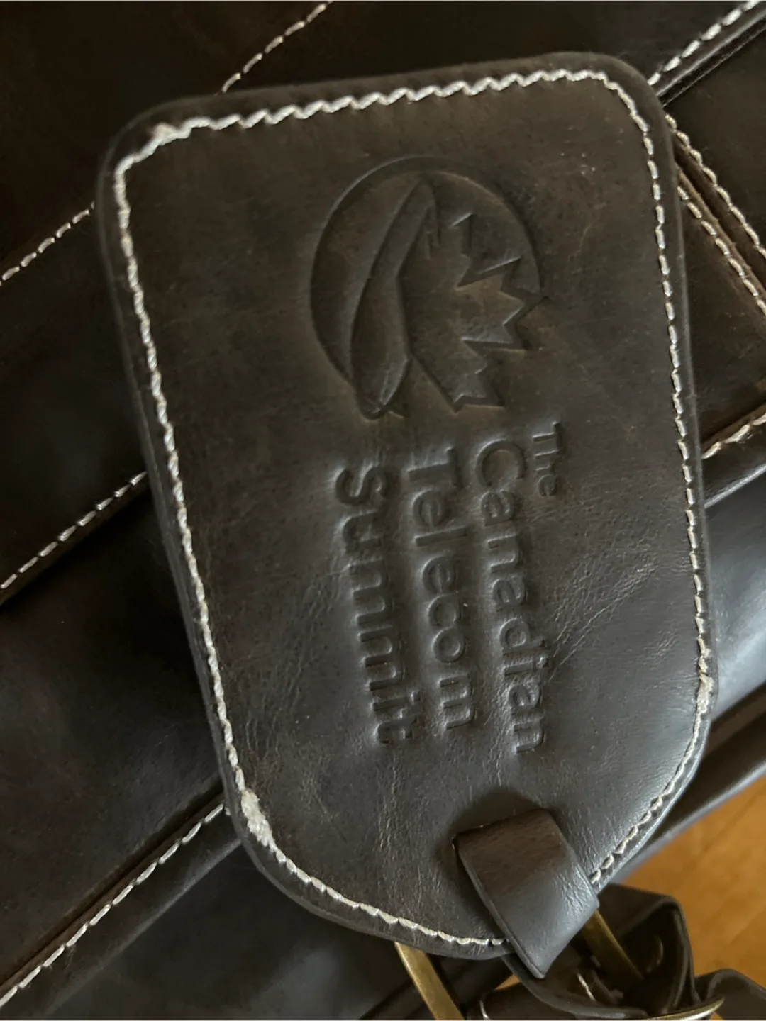 Brown Leather-look Laptop/Work Bag image indicator(8)