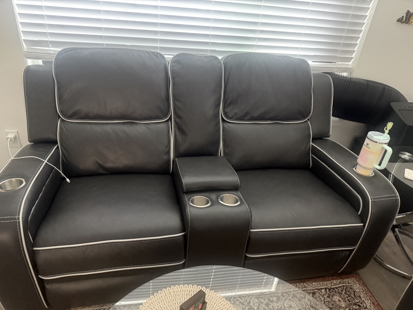 Reclining Leather Furniture Set - Loveseat, Recliner - photo 2