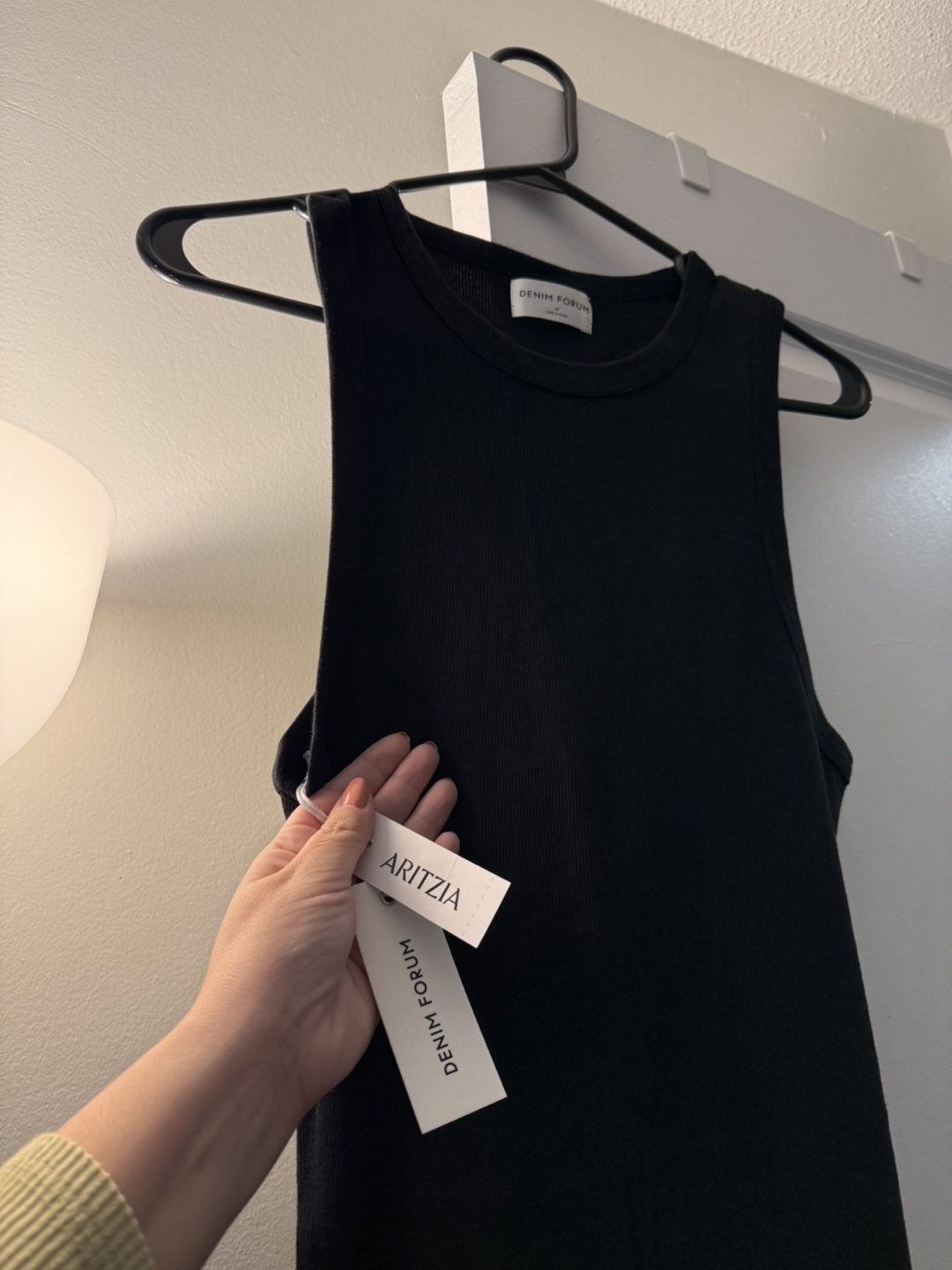 Aritzia Denim Forum 90s Ribbed Black Mini Dress - photo 2