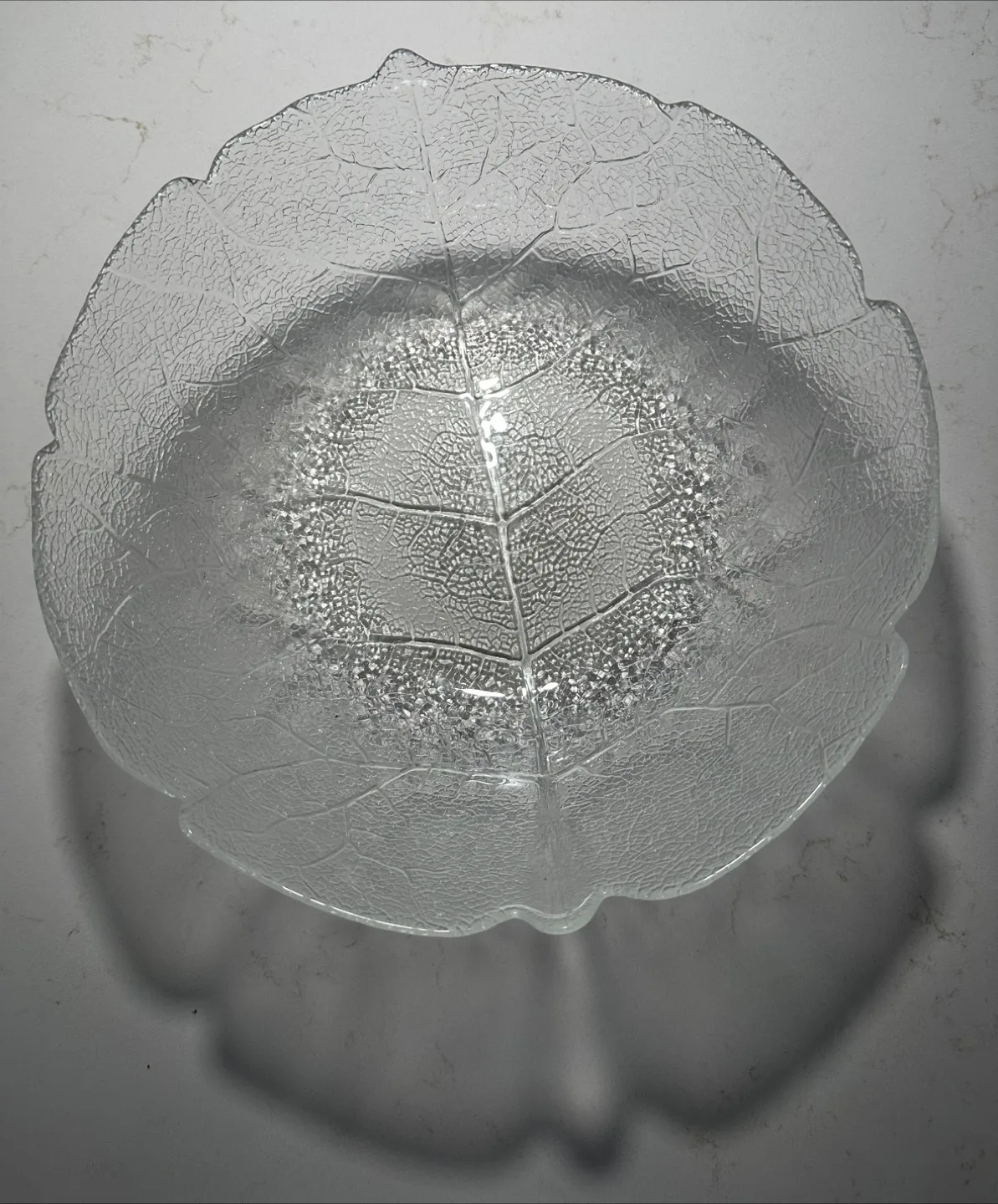 Vintage Lettuce Leaf Glass Serving Bowl image indicator(2)