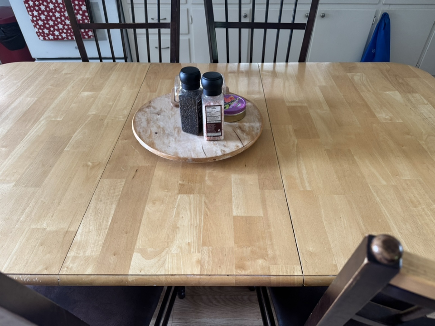 Farmhouse style table, with leaf and 6 chairs - photo 3