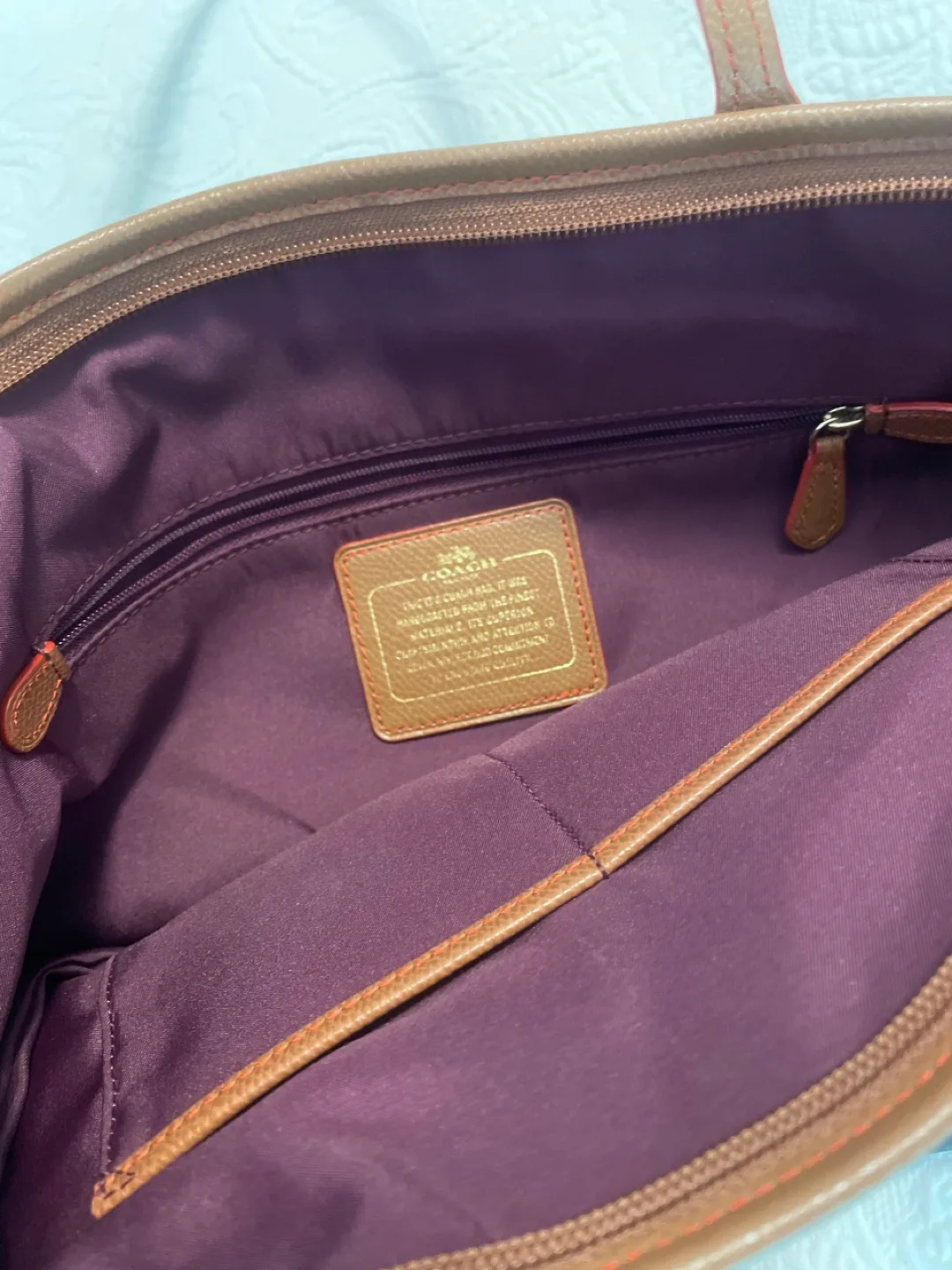 Coach Tote Bag - Navy Blue & Brown Leather image indicator(6)