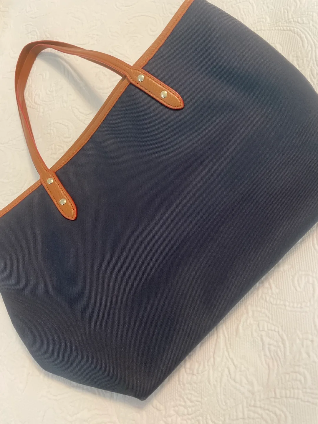 Coach Tote Bag - Navy Blue & Brown Leather image indicator(4)