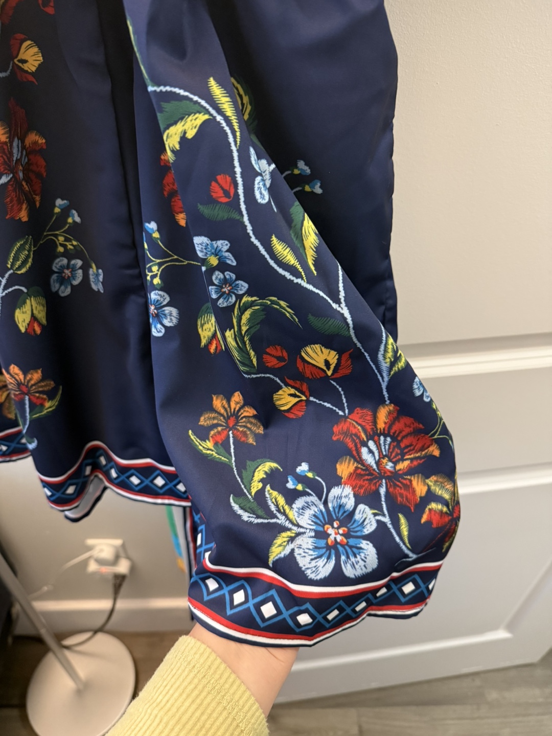 Navy Floral Print Romper Jumpsuit - photo 3