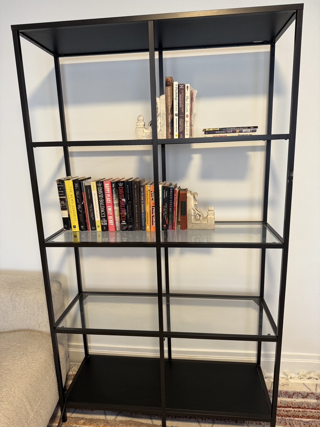Black Metal and Glass Bookcase - photo 2
