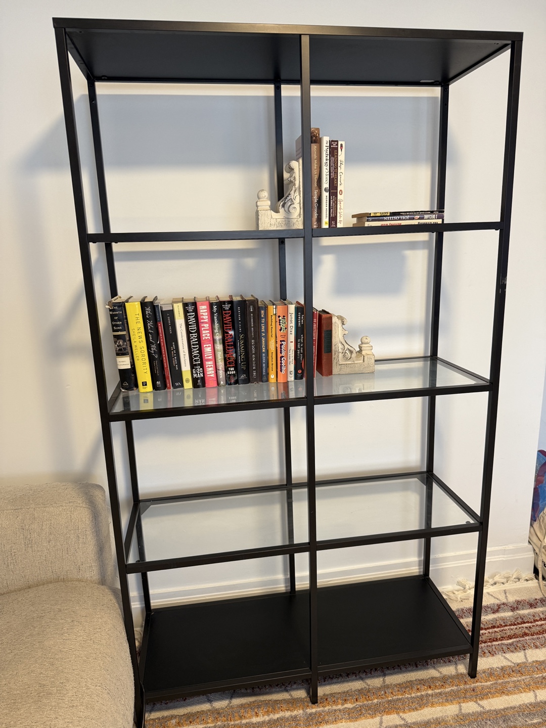 Black Metal and Glass Bookcase - photo 3