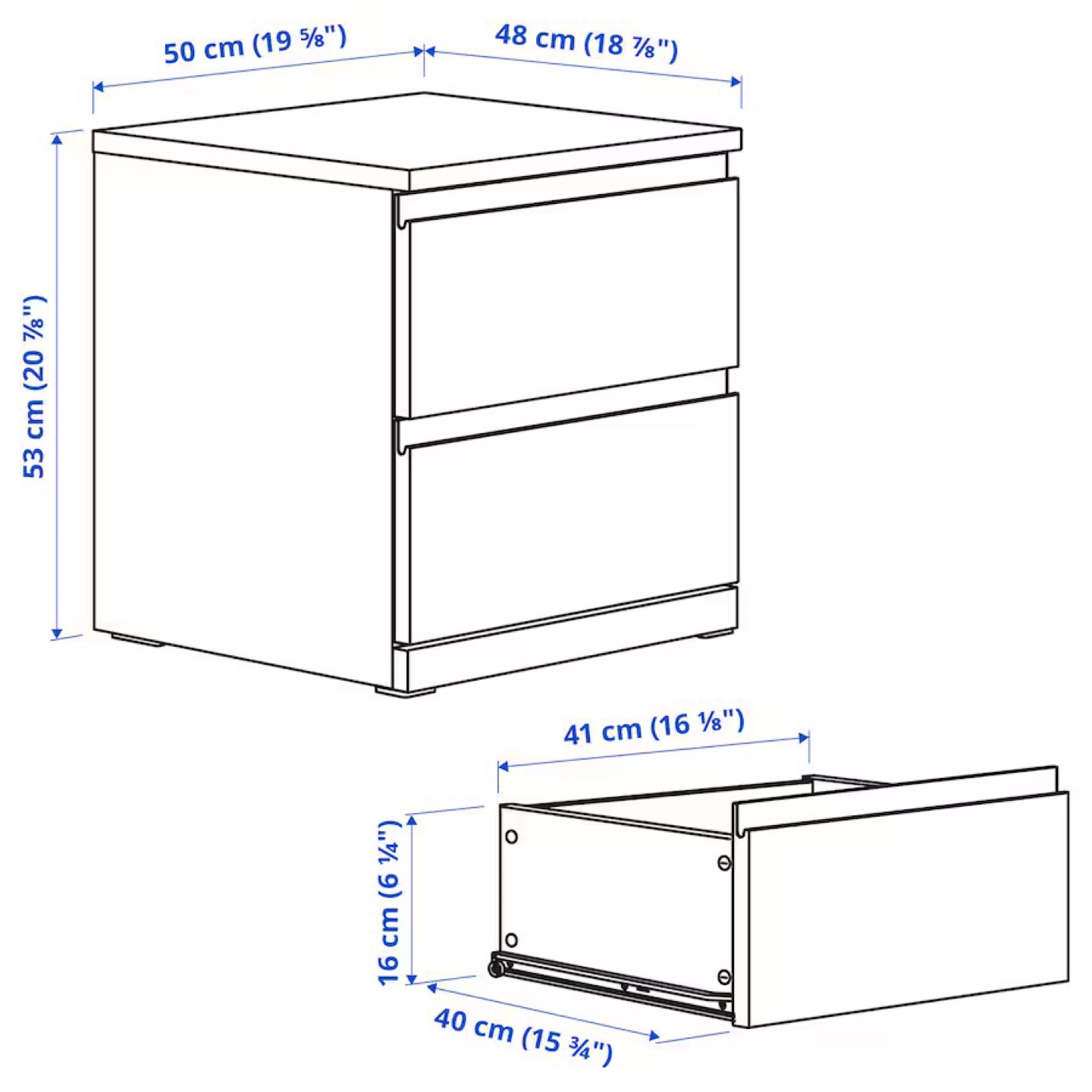 IKEA MALM 2-Drawer Nightstand - photo 4
