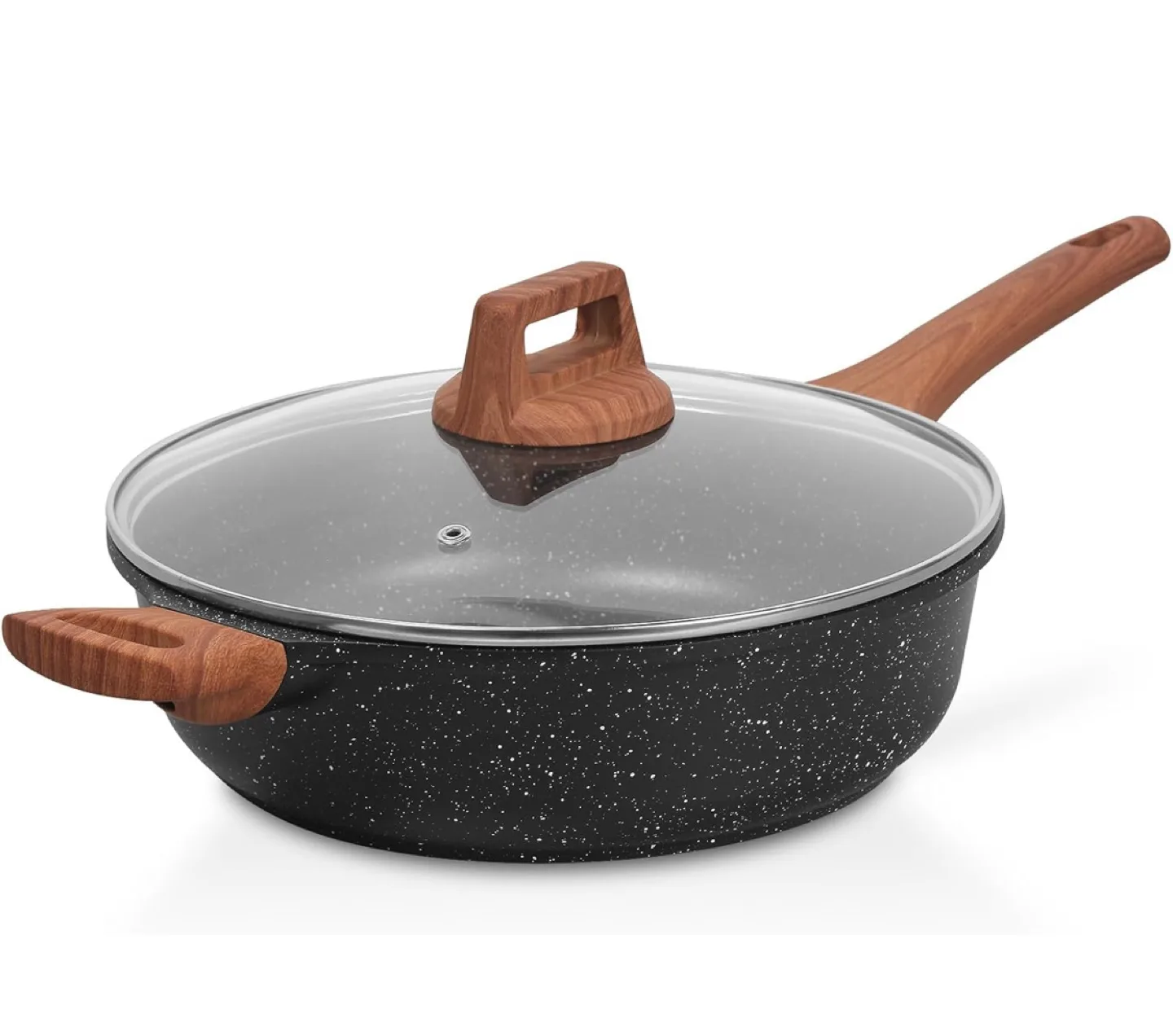 11" ESLITELIFE Deep Frying Pan with Lid and Spatula thumbnail
