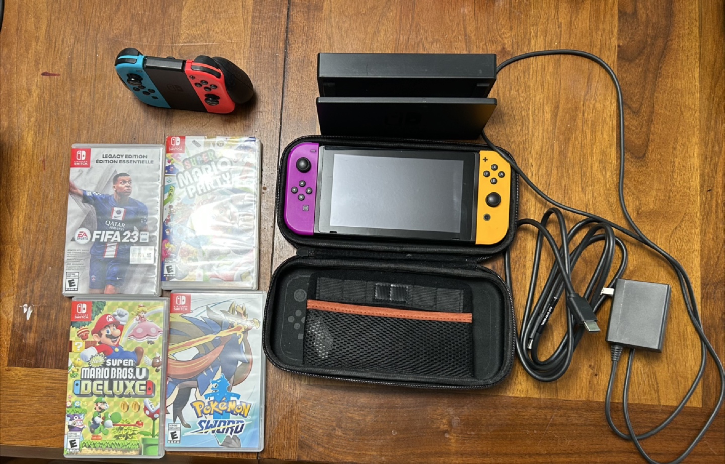 Nintendo Switch Bundle -  Joy-Cons, Games & Case