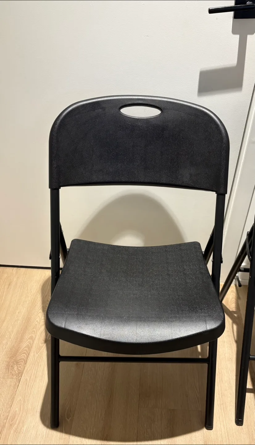 Pair of Black Folding Chairs image indicator(2)