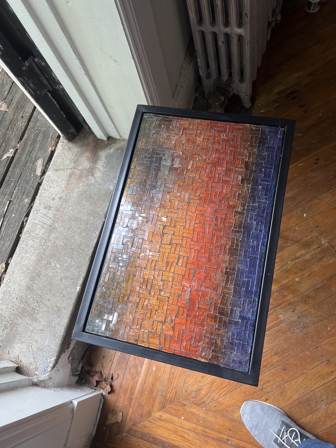 Mosaic Glass Top End Table - photo 2
