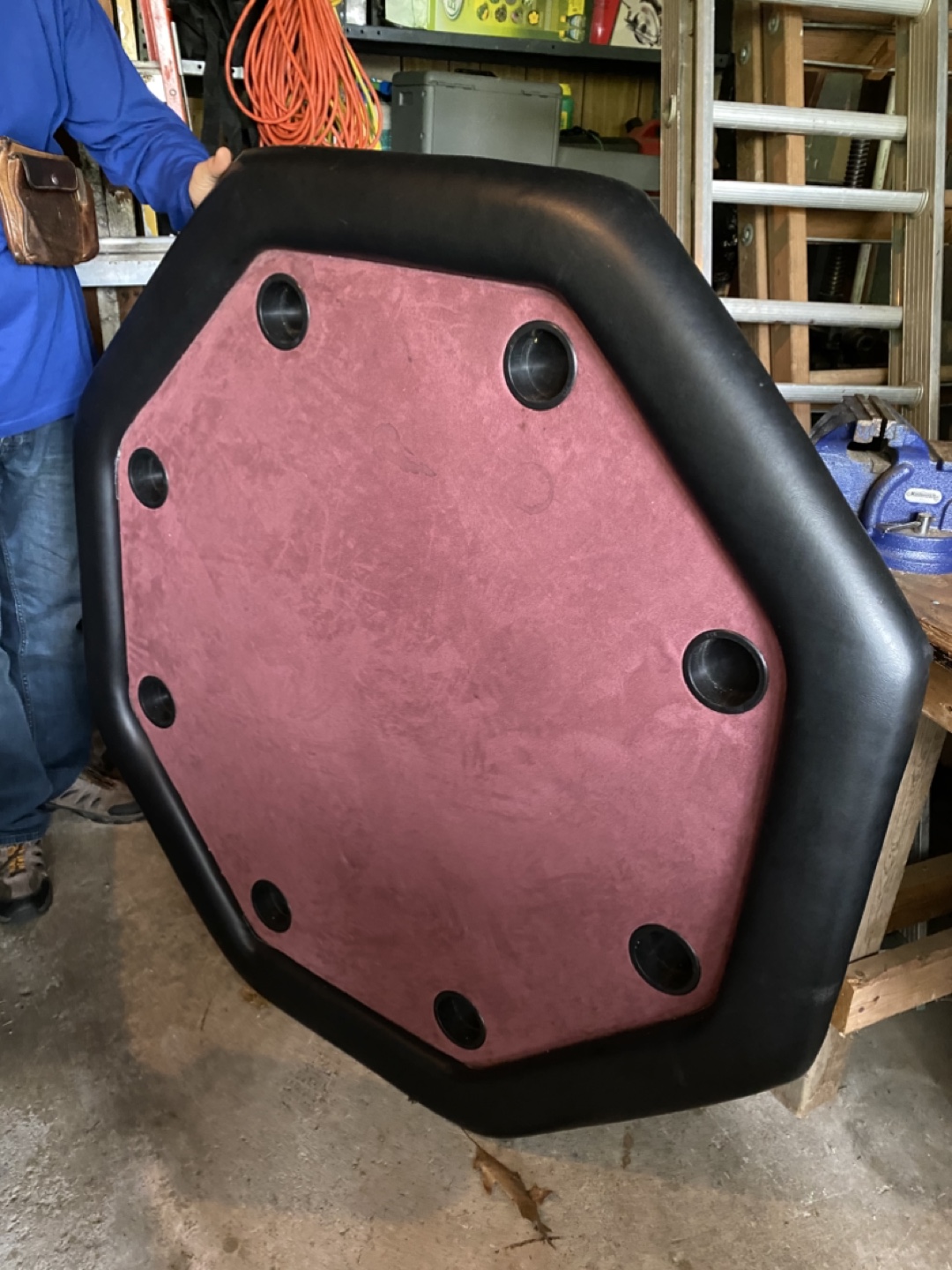 Octagon Poker Table Top with folding legs for easy storage!