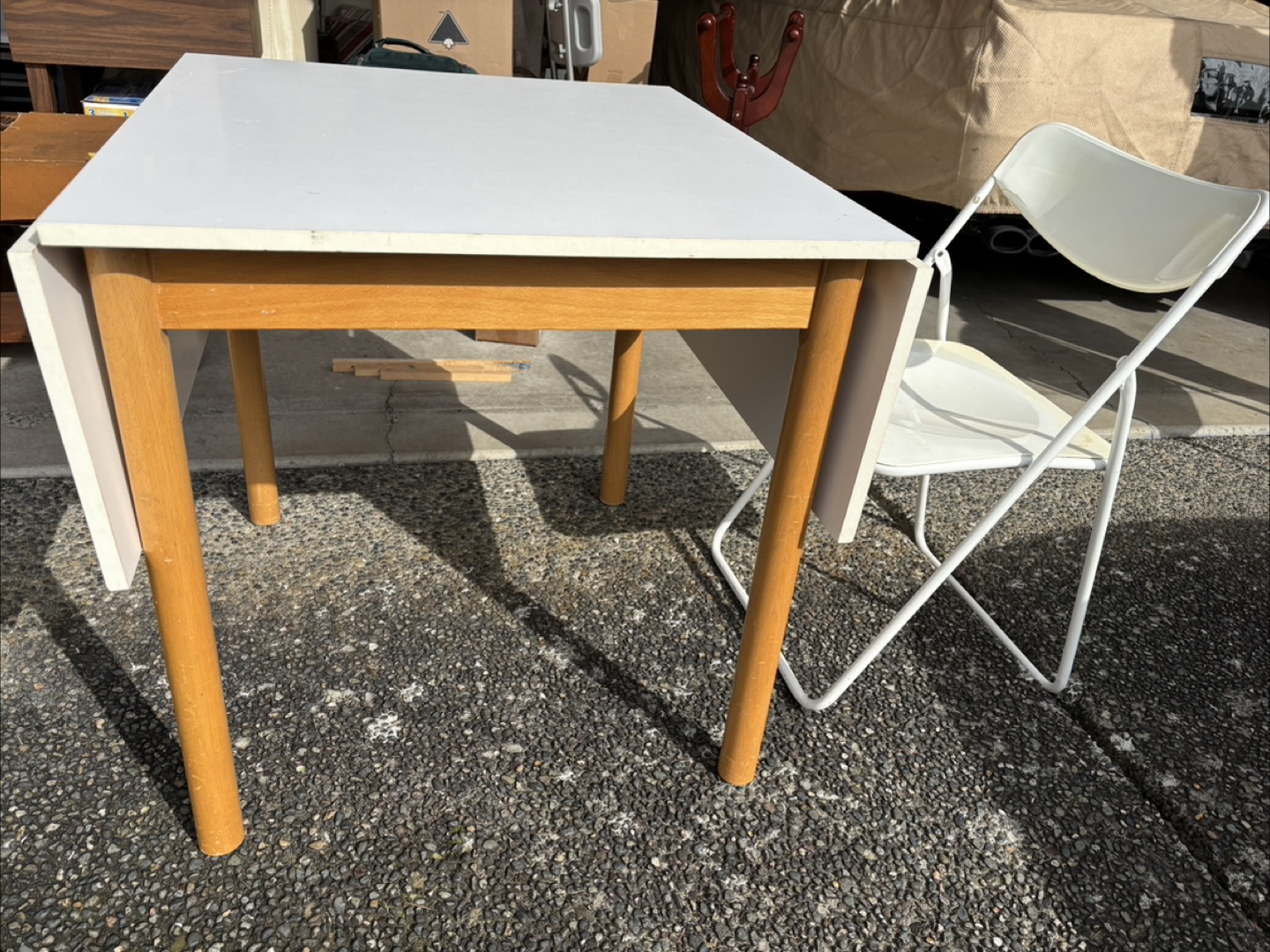 IKEA  White Drop Leaf Table💚 - photo 4