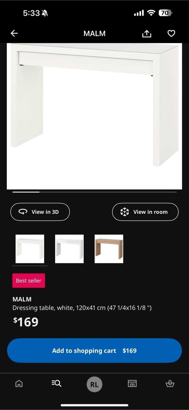 IKEA MALM Dressing Table - White - photo 3