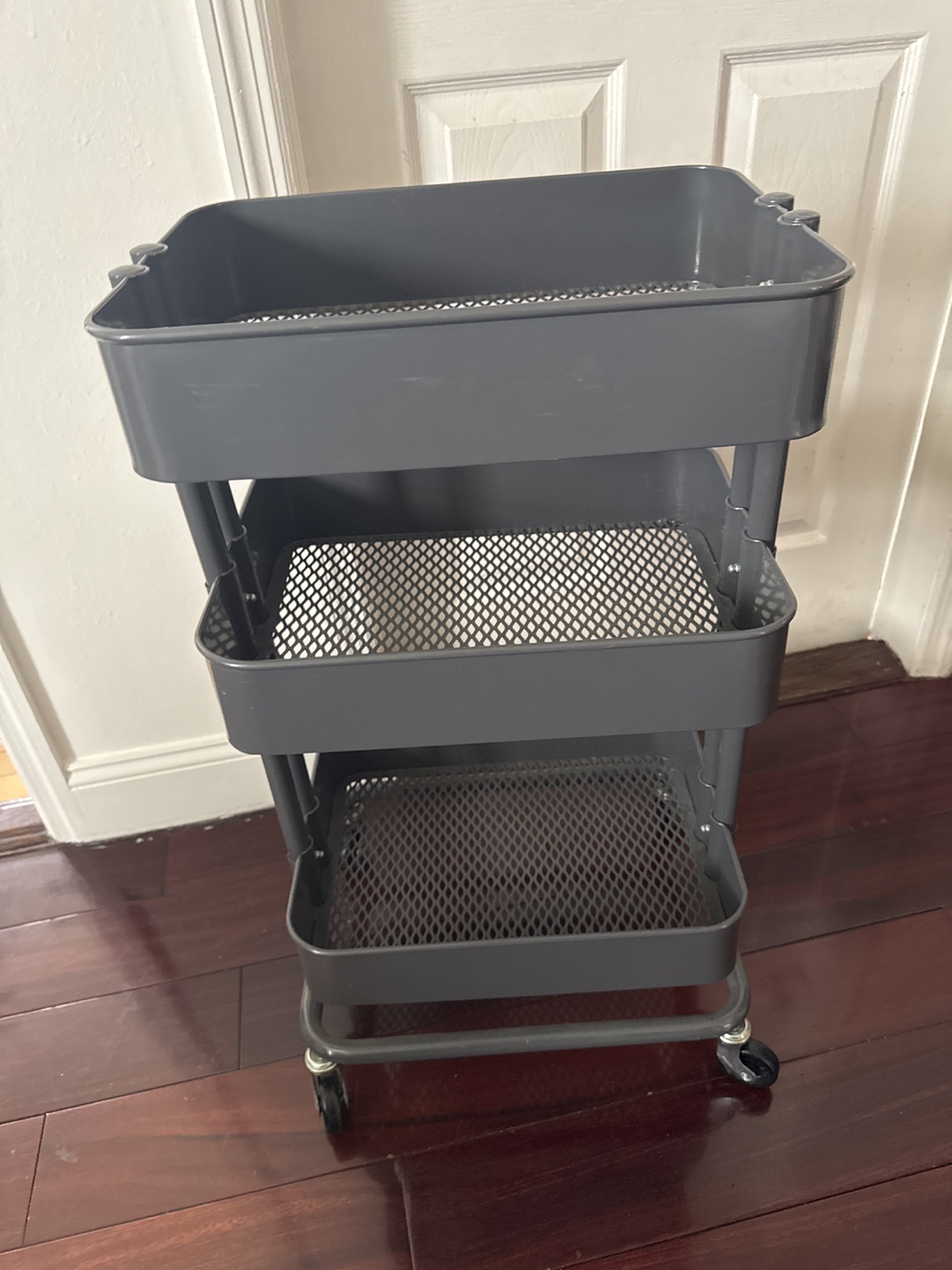 3-Tier Rolling Cart - Gray