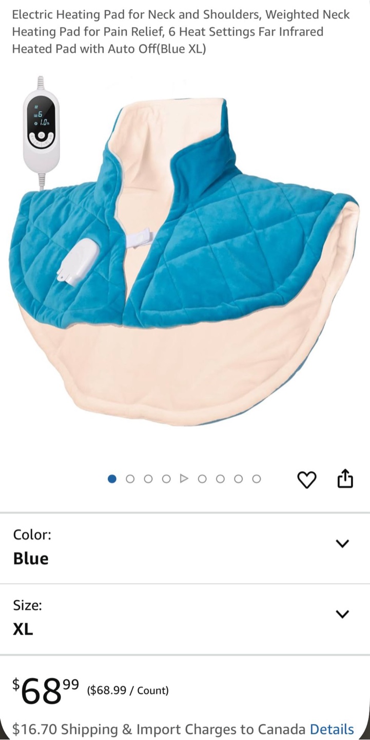 Weighted Electric Heated Shoulder Pad - Teal/Blue - XL - photo 2