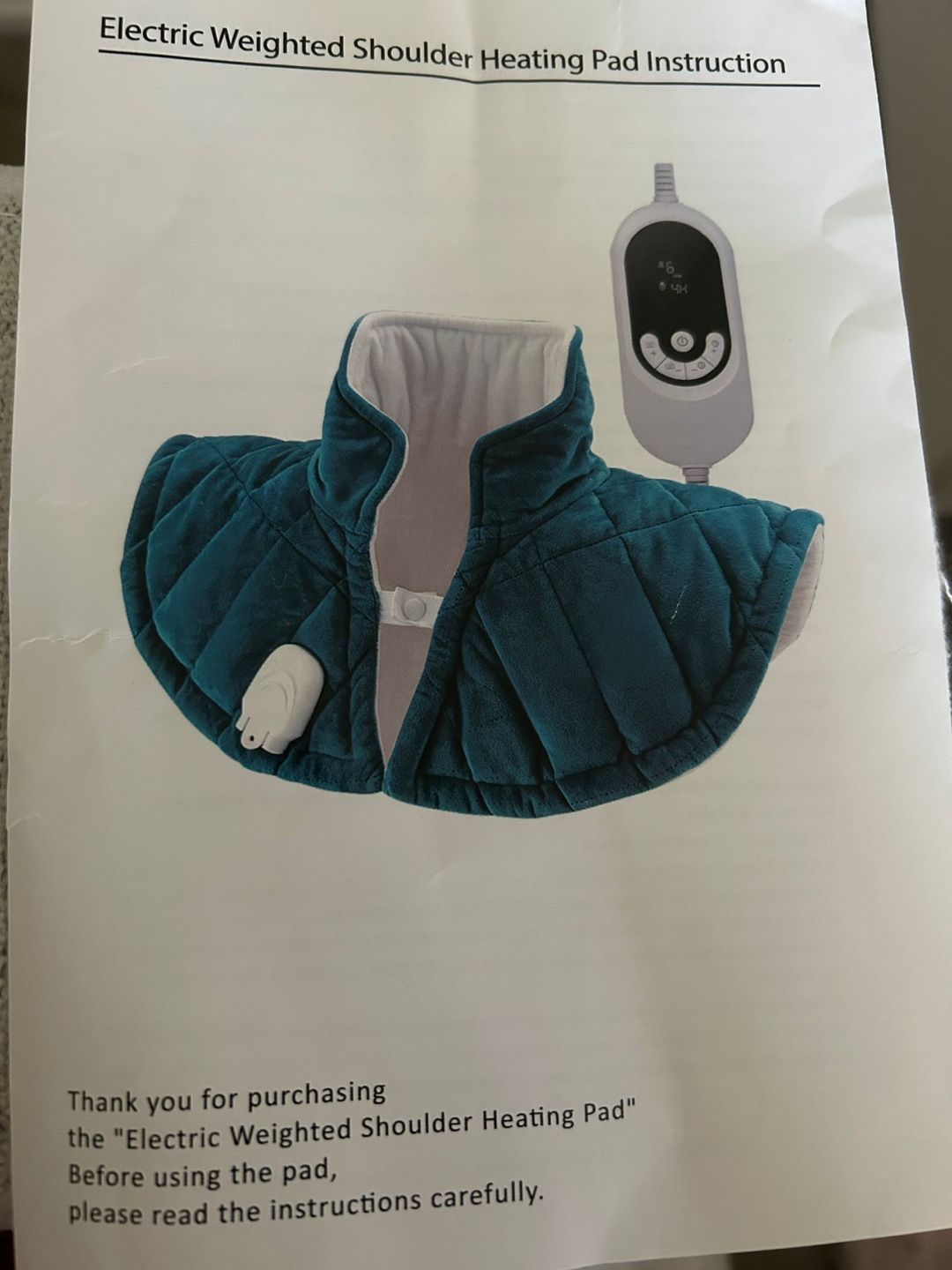 Weighted Electric Heated Shoulder Pad - Teal/Blue - XL