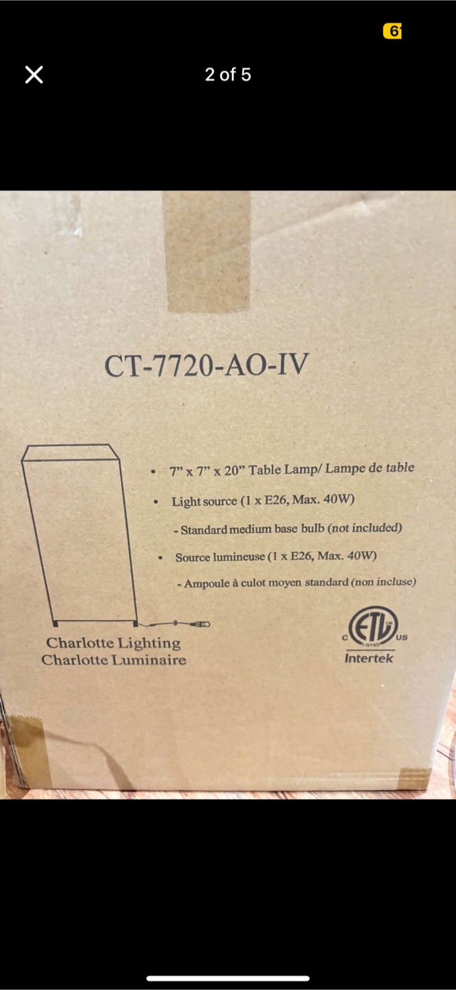 Charlotte Lighting Table Lamps - Set of Two - Brand New in Box - photo 2