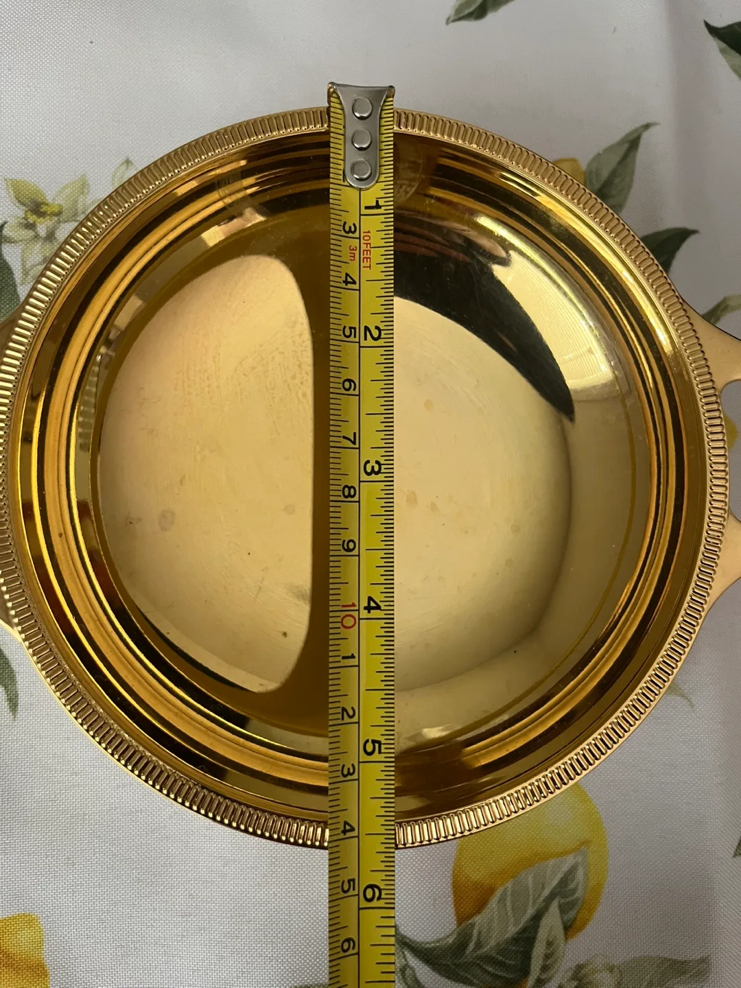 Vintage Gold-Plated Serving Dish with Handles image indicator(7)