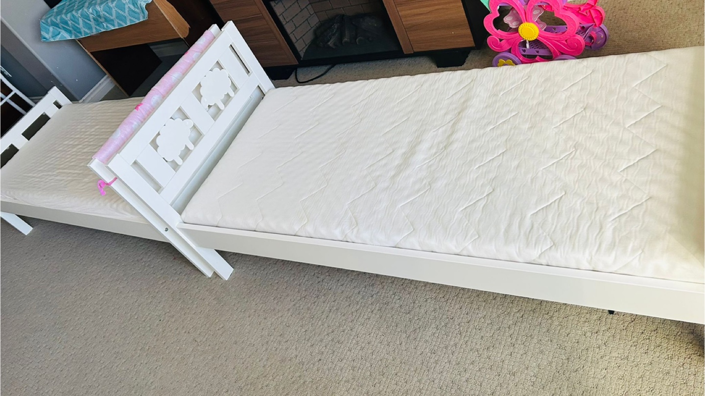 Toddler Twin Bed Frame with Guard Rail