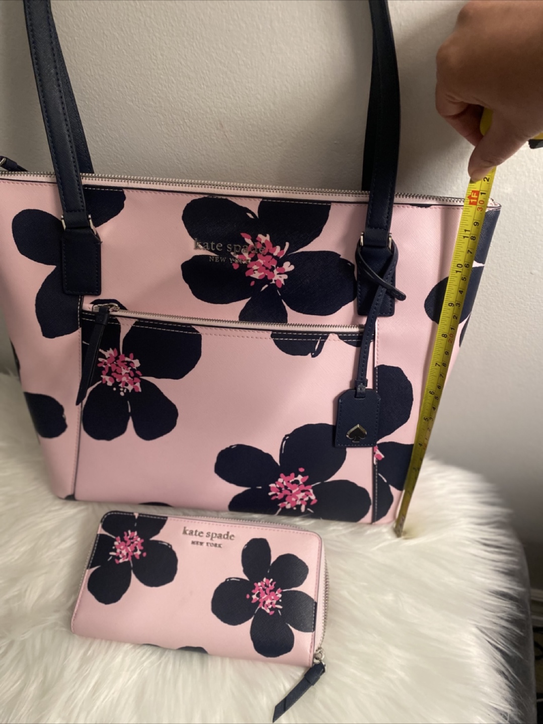 Kate Spade Pink Floral Tote Bag and Matching Wallet Set - photo 4