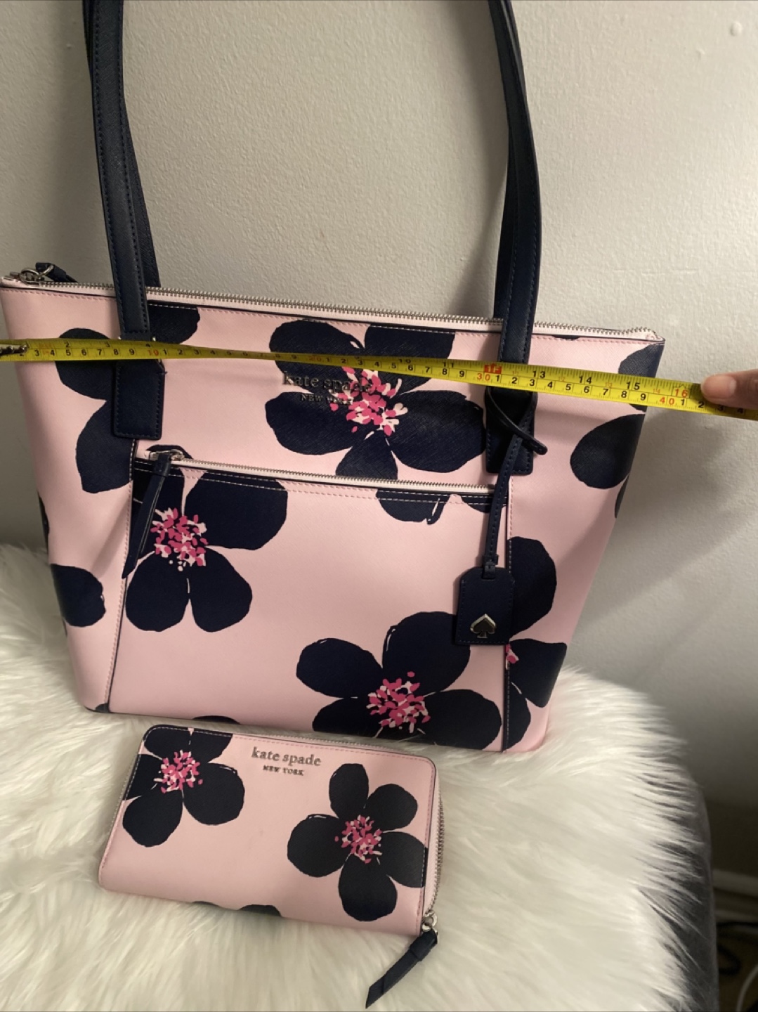 Kate Spade Pink Floral Tote Bag and Matching Wallet Set - photo 3