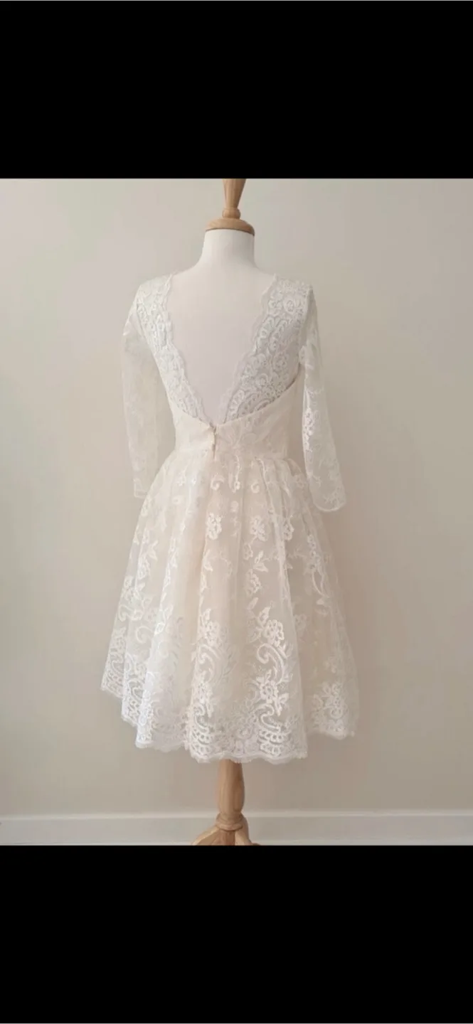 Chi Chi London Bridal Charlize Embroidered Midi Dress size 8 image indicator(4)