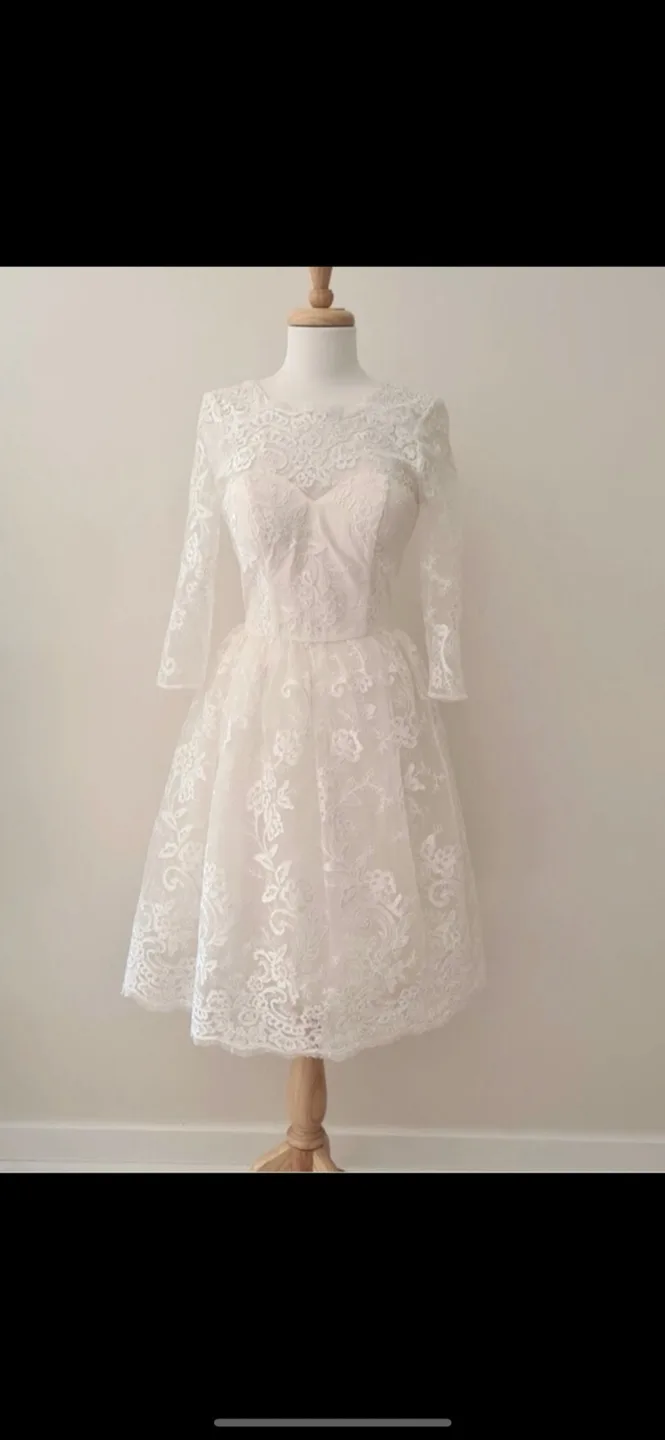 Chi Chi London Bridal Charlize Embroidered Midi Dress size 8 image indicator(3)