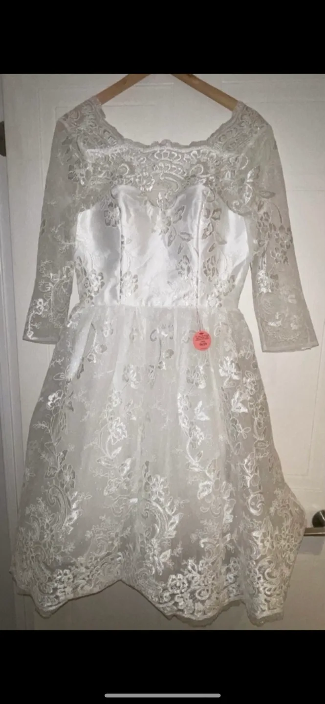 Chi Chi London Bridal Charlize Embroidered Midi Dress size 8 image indicator(8)