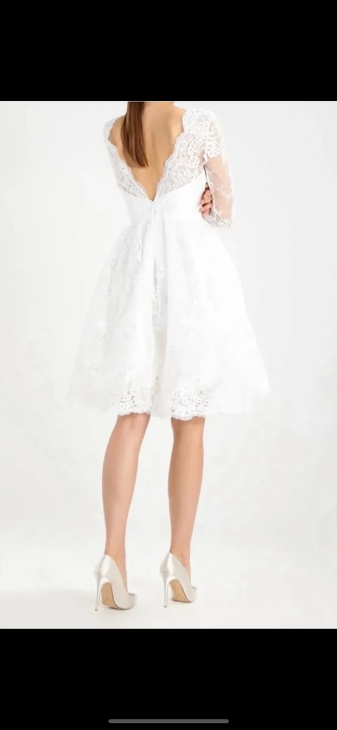 Chi Chi London Bridal Charlize Embroidered Midi Dress size 8 image indicator(2)